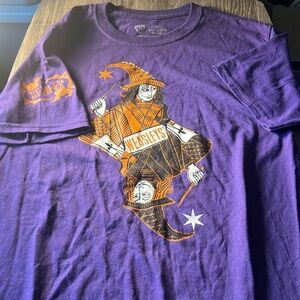 Harry Potter Women’s Weasleys Joke Shop Logo Tee Color Purple Size Small